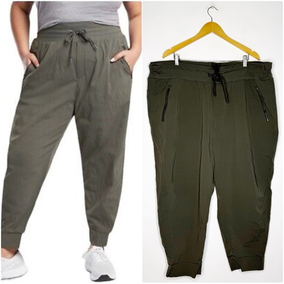 Athleta Trekkie North Olive Green Jogger Pants Size 24 Plus Size - Picture 1 of 7